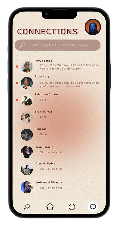 Connections screen mockup