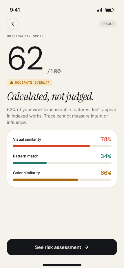 TRACE originality score